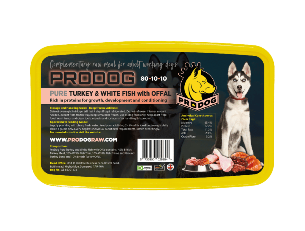 Turkey with White Fish 801010 Dog Food Meal ProDog Raw
