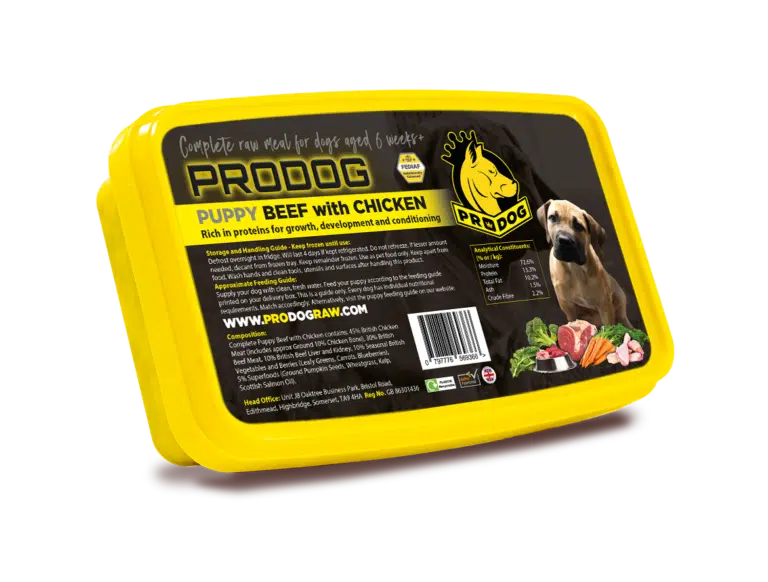 Beef Raw Puppy Food Meal with Chicken