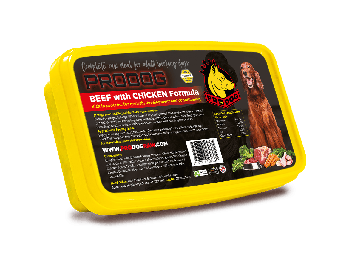 Beef and Chicken Dog Food Meal Raw & Complete ProDog Raw