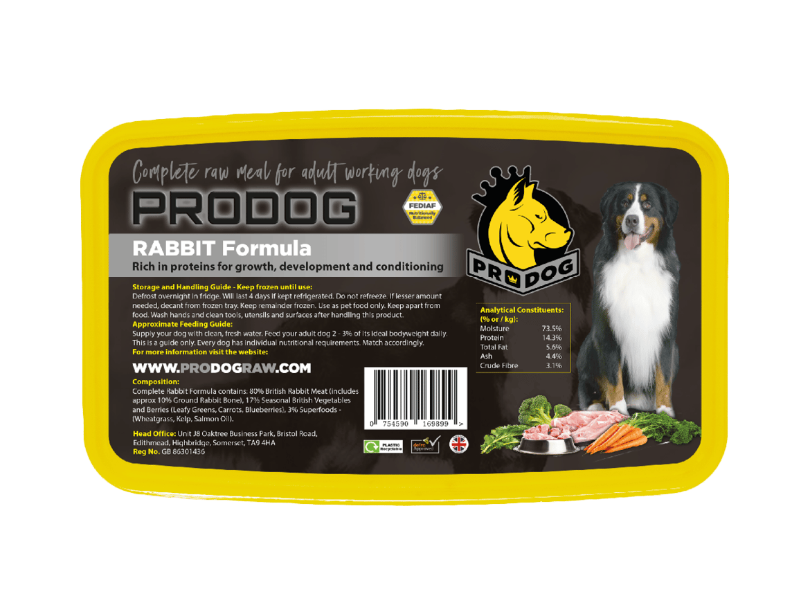 Rabbit Complete Raw Dog Food 100 Natural ProDog Raw