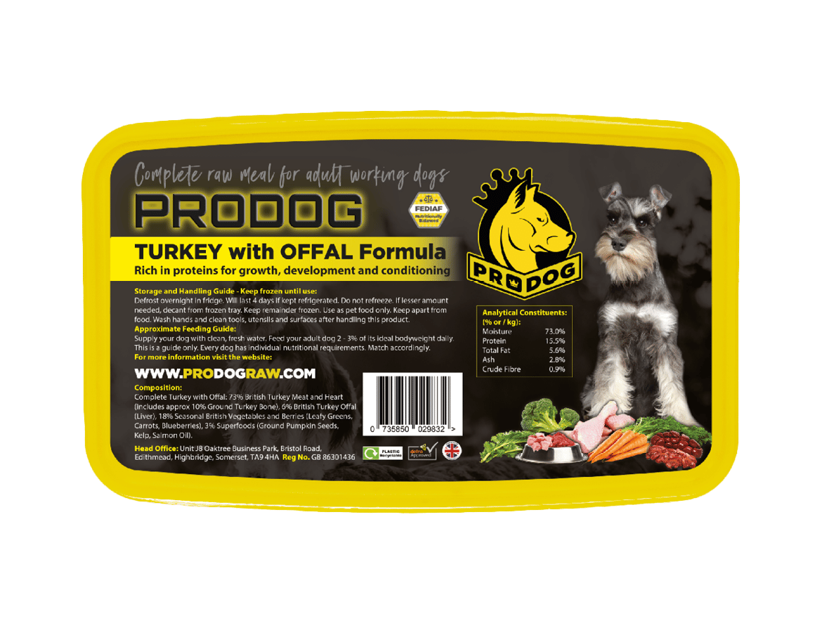 Turkey Complete Raw Dog Food 100 Natural ProDog Raw