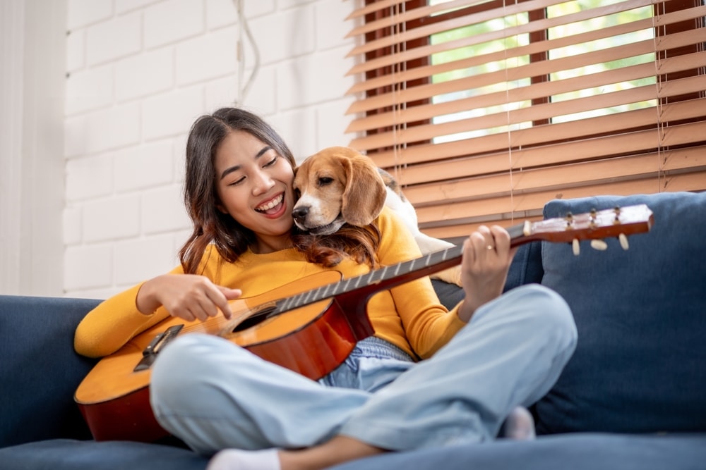 playing calming music